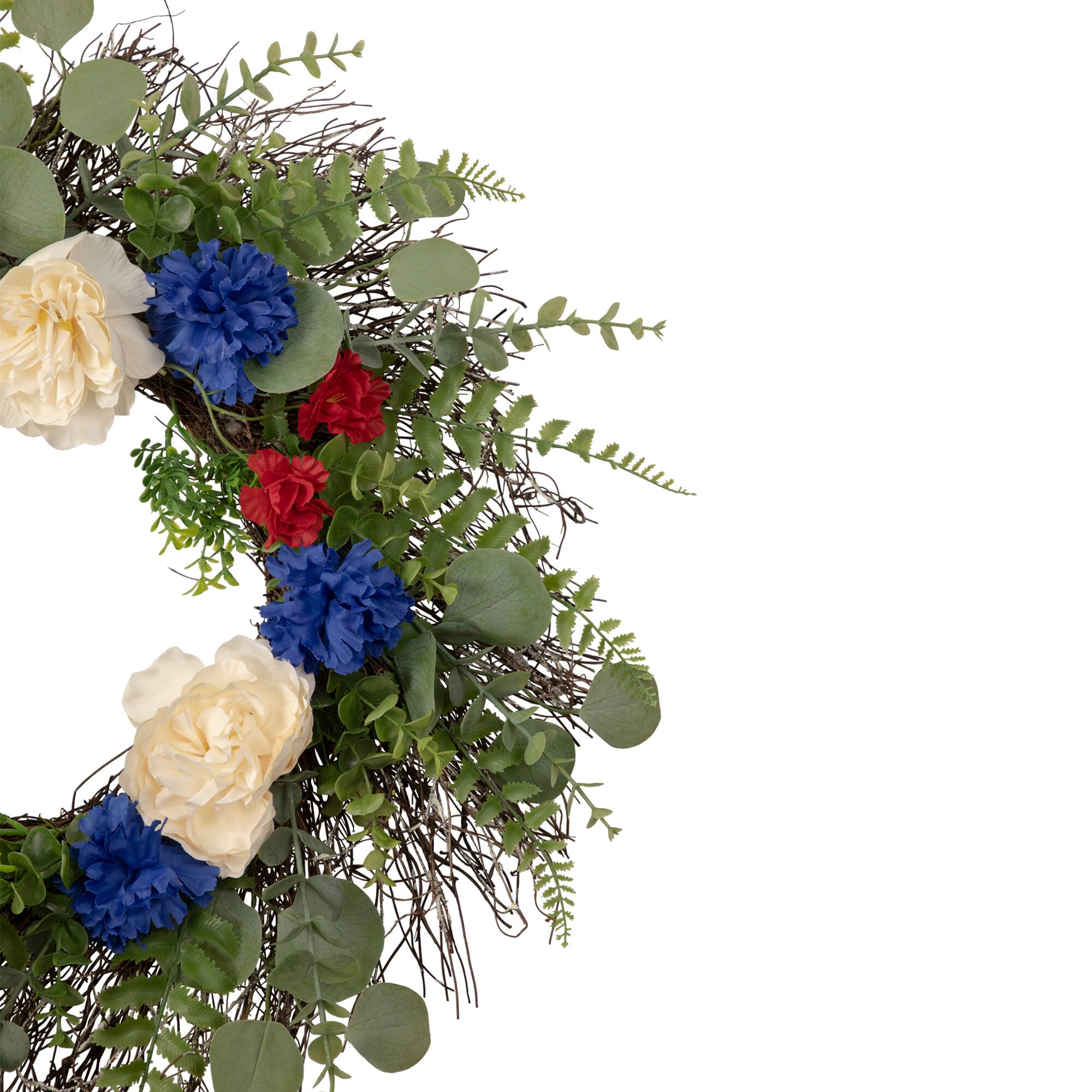 24" Americana Mixed Foliage & Florals Wreath
